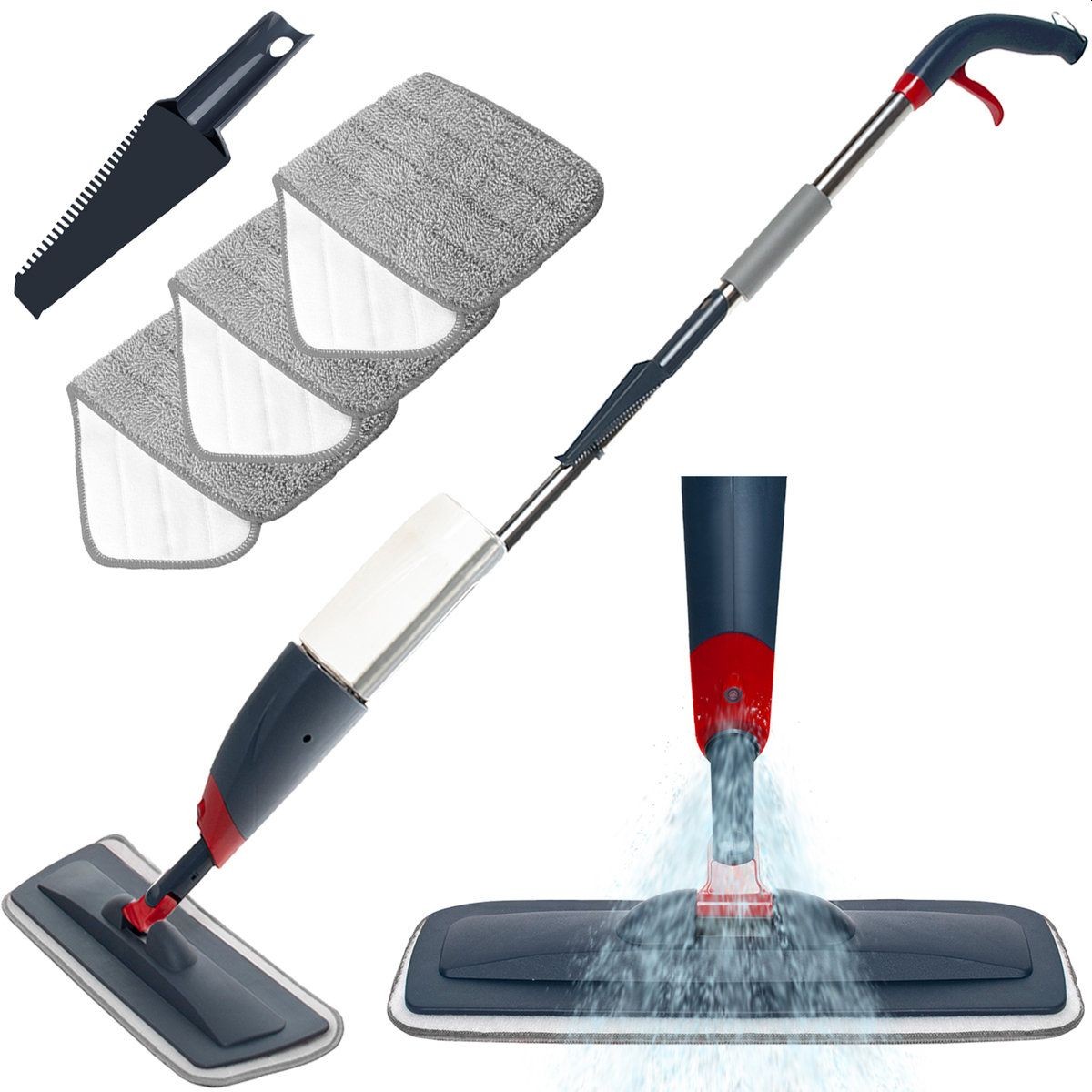 Mop cu pulveriator, 3 lavete, 180 grade, capacitate rezervor 600 ml, inaltime 102 cm - imagine 14